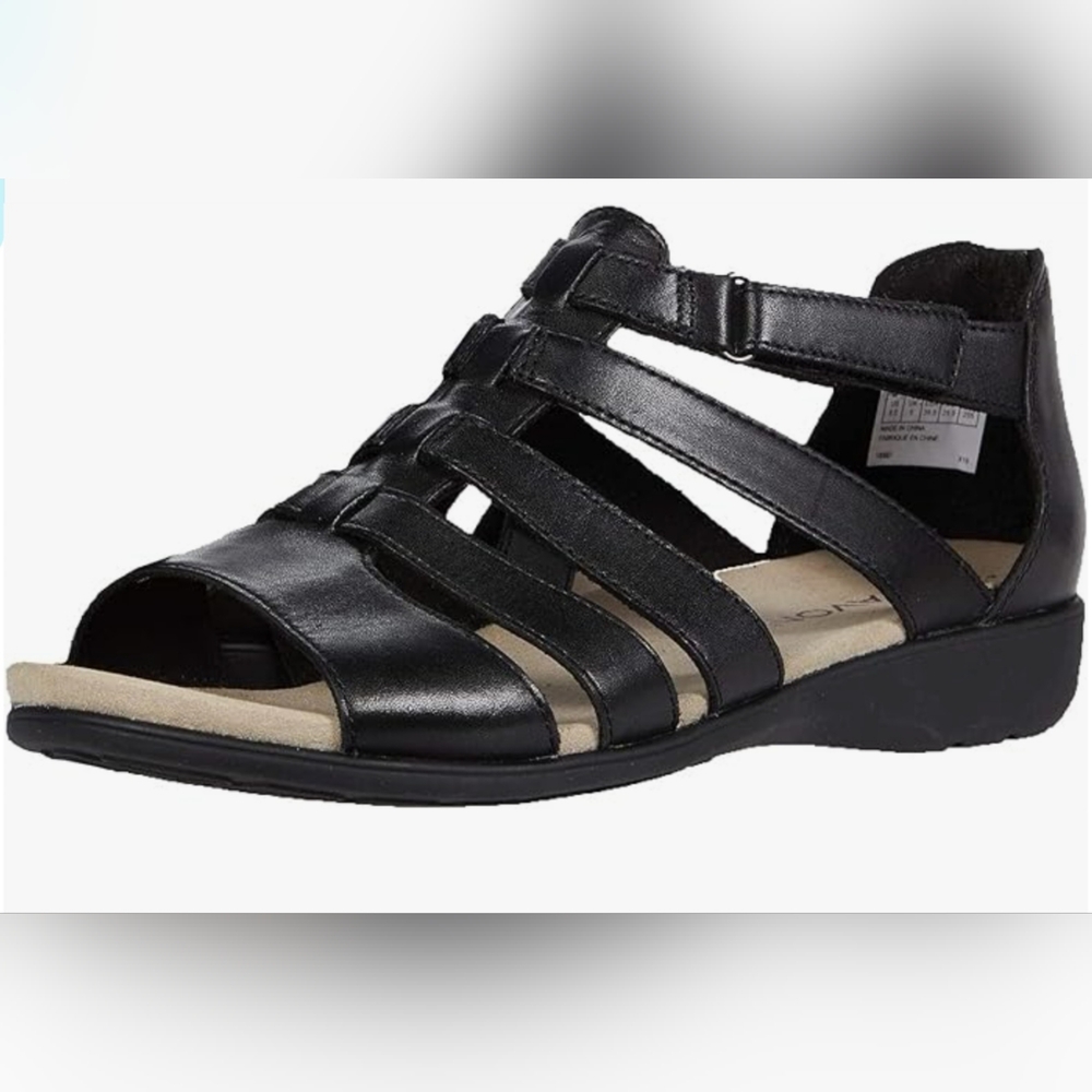Aravon Women's Size 10 Abbey‎ Gladiator Black Sandals CH8706